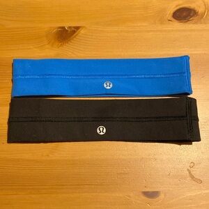 Lululemon Black and Blue Headband with inside grip